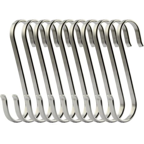 LaBlanc - Lot de 10 Crochets en S de Suspension en Acier Inoxydable pour la Batterie de Cuisine ou à Viande Boucher (1/5)
