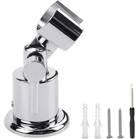 Support De Douche Murale Réglable 180° - Acier Inoxydable Chromé - Universel Pour Pommeau De Douche