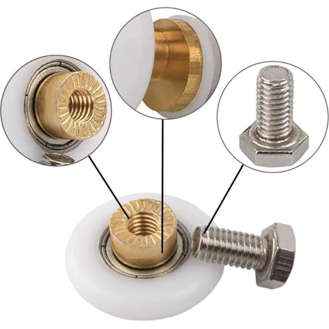 4 Roulettes Pivotantes Blanches - Pour Meubles, Tiroirs, Chariots - En Nylon Silencieux - Installation Facile Sans Outils