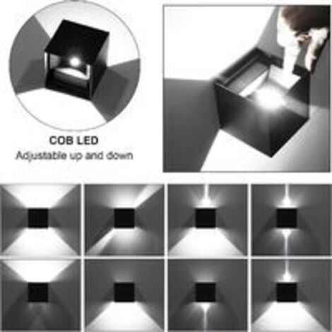 Applique Murale LED 12W K-Bright Extérieur/Intérieur - Angle Réglable 0-120°, IP65 Étanche, Blanc Chaud 3000K