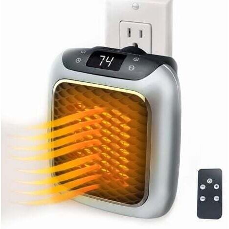 LaBlanc - Chauffage soufflant intelligent en céramique 800 W, chauffage électrique avec prise murale, mini radiateur soufflant électrique avec thermostat à distance pour chambre, bureau, salon (1/5)