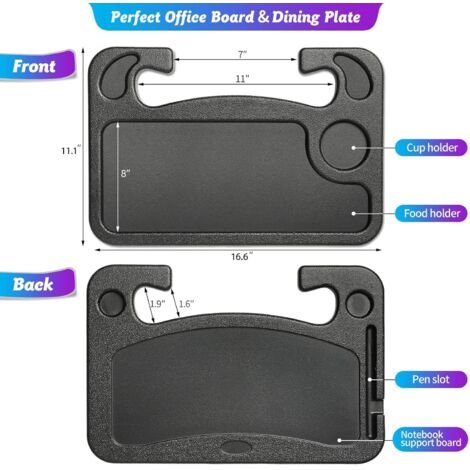 Healifty Plateau repas de voiture pliable pour siège arrière