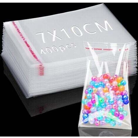 LaBlanc - 400 Pièces Sac Plastique Transparent 10x7cm Sachet Cellophane Sacs Auto-adhésifs Plastique OPP Sachet Biscuit Sachet Emballage Transparent Petits Sac Bonbon pour Chocolats Bijoux Cadeau (1/5)