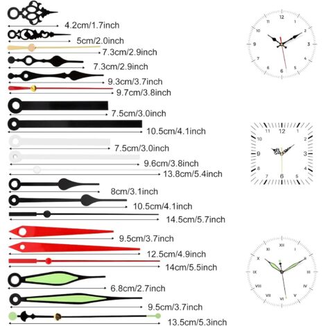 Lot De 3 Mécanismes De Mouvement D'horloge Quartz - Silencieux - Avec Aiguilles - Pour DIY Et Création D'horloge Murale