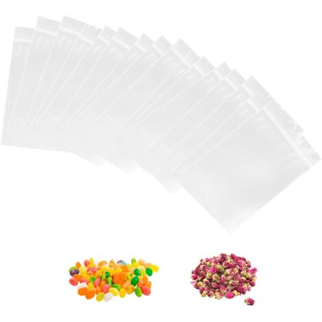 100 Pièces Sachets Zip Transparent, 6 X 4cm Plastiques Sachet Zip, Refermables Transparent Pochette Zip, Pochette Plastique Zip, Pour La Cuisine Loisirs Créatifs Perles Échantillons Biscuits Bonbons