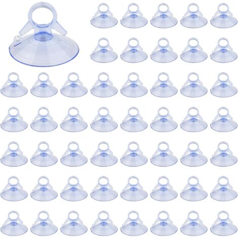 Ventouse de 45mm Mini Ventouse 50 Pièces Carrosserie Ventouse en Plastique PVC Sans Crochets Ventouse Transparente en Caoutchouc Ventouse Forte Adhérence pour Voiture Camping Ventouse Pare Soleil (1/5)