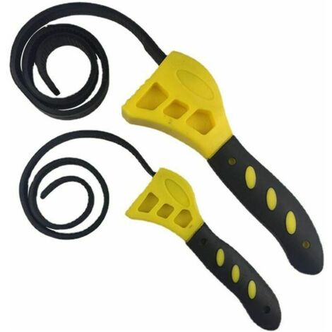 LaBlanc - Lot de 2 Clés à Sangle Clé a Molette Sangle en Caoutchouc Clé Réglable pour Ouvre-bocal Ouverture Filtre Tuyau (1/5)