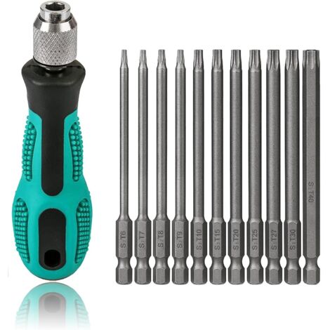 Teocpai 11PCS Jeu d'embouts de Tournevis Torx 100mm Set de