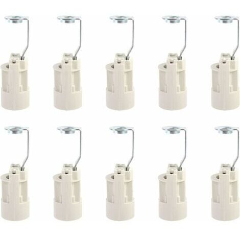 Culot pour ampoule E14 Douilles de Lampe E14 Réglables Convertisseur Douilles E14 Douille à Baonnette Support 10 PCS (Blanche) (1/5)
