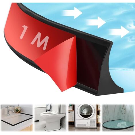Barre De Seuil De Douche Autocollante En Silicone - 100 Cm X