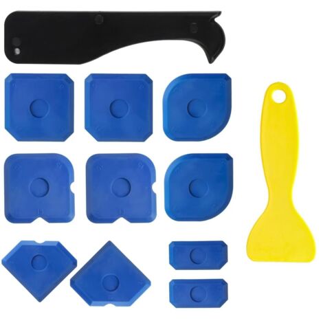 12 Pièces Lisseur Joint Silicone, Grattoir à Déjointer Carrelage, Outil de Lissage et Enlèvement de Joint Silicone pour Cuisine, Salle de Bain et Résine Acrylique