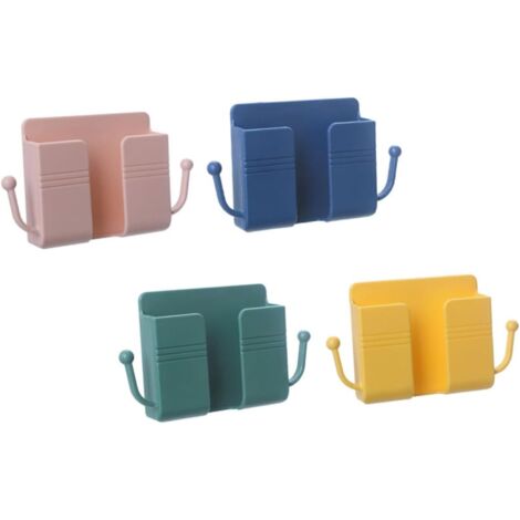 Lot 10 Boîtes Murales De Rangement Plastique Blanc – Support Télécommande, Téléphone, Auto-Adhésif Sans Perçage