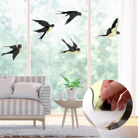 Wonvify 5 Stickers Anti Collision Oiseaux, Avec Motif Hirondelle, Sticker pour Vitre, Permet d' éviter Que Les Oiseaux Ne Se Cognent dans Vos Fenêtres, Porte en Verre de Protection Wonvify 5 Stickers Anti Collision Oiseaux, Avec Motif Hirondelle, Sticker pour Vitre, Permet d' éviter Que Les Oiseaux Ne Se Cognent dans Vos Fenêtres, Porte en Verre de Protection