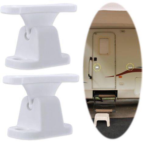 Crochet De Blocage Pour Porte - Camping-car, Caravane, Fourgon (universel, Blanc, Neuf)
