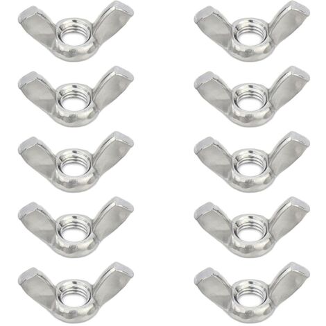 Lot de 10 écrous papillon M12 DIN 315 le. Forme acier inoxydable VA V2