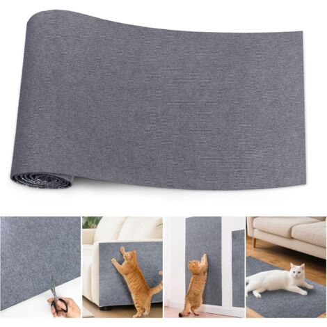 Tapis Griffoir Chat Autocollant, Protection Canapé Chat Anti-Griffe, Tapis Grattoir Self-Adhésif, DIY Griffoir Mural et Canapé, Protection Meubles,pour Protège Les (Gris 200CM) (1/5)