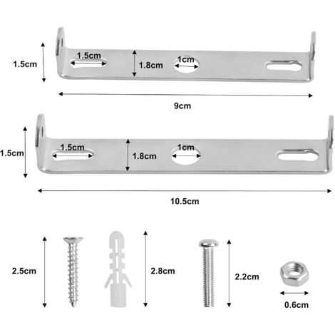 PATIKIL 185mm Support De Fixation Plafonnier, 4 Ensemble Lumière Luminaire Montage Support Plaque Acier Barre Transversale Pour Suspensions Mur Lumière, Avec Vis Rondelle Écrou Trousse