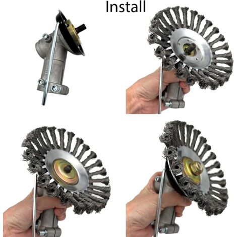 Moupaa Lot De 2 Lames De Débroussailleuse En Métal Et 1 Plaque De Coupe Pour Einhell