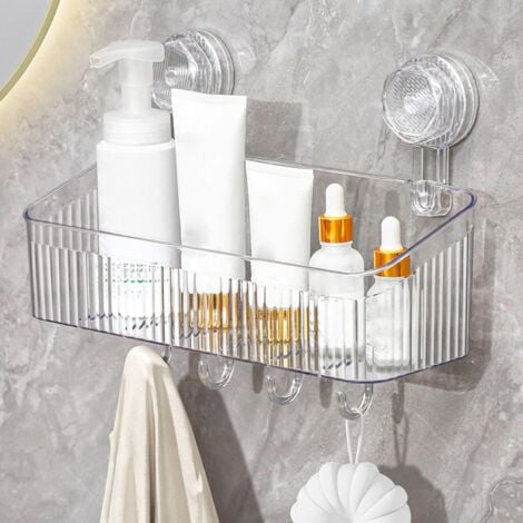 Étagère Suspendue à Ventouse Sans Perçage, Support De Rangement Amovible Et Réutilisable Pour