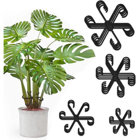 Lot de 16 Supports de Tige de Plante grimpante, Supports pour Fleurs, Supports pour Troncs pour Plantes grimpantes (Noir) (1/5)