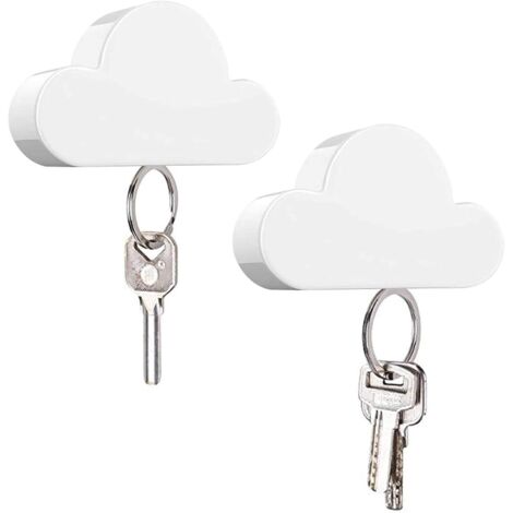 porte clés mural magnétique, Cloud fort Magnetic Key Holder viscose Hook Key Magnet Holder 2 pièces (1/5)