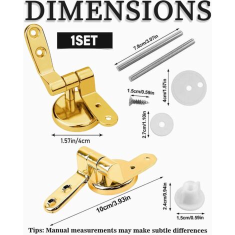 Cornat Charnière De Fixation Abattant WC Inox – Pièce De Rechange Pour Sièges En Bois Cornat à Partir De 2011, Qualité Sanitaire Durable Et Fiable