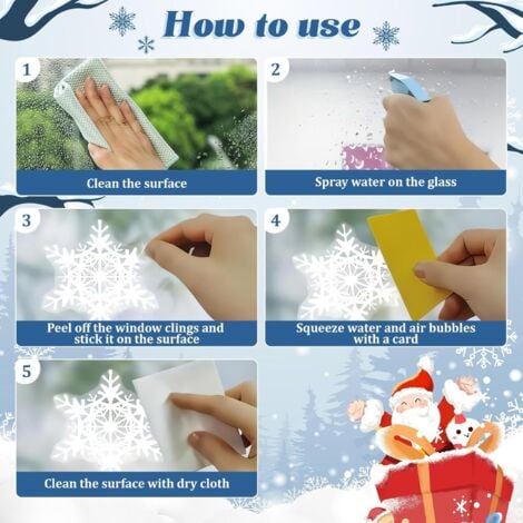 Stickers Noel Fenetre Réutilisable, 202 Autocollant Noel Fenetre Electrostatique Decoration Noel Fenetre, PVC Sapin Flocon de Neige Stickers Fenetre Noel pour Vitre Porte Deco Noel Fenetre Interieur - 3