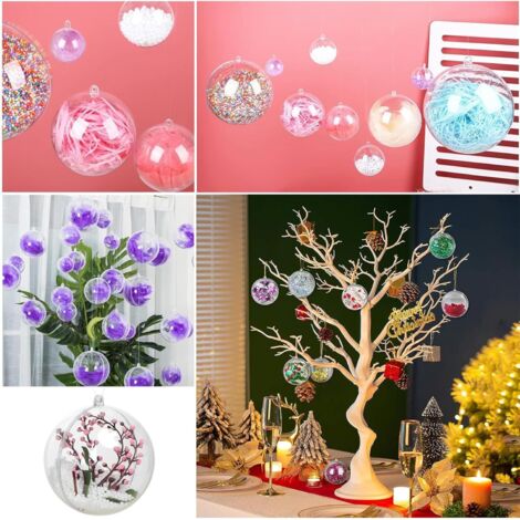 150 Boules De Noël Transparentes 28 Mm - Boules Acrylique à Remplir Pour Sapin, Mariage, Anniversaire Et Décorations Créatives