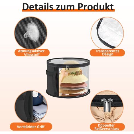 Grandes boîtes à chapeaux pour le rangement des femmes - Boîtes de rangement à chapeaux pliables avec bandoulière Boîte à chapeaux de voyage avec couvercle antipoussière - France Grandes boîtes à chapeaux pour le rangement des femmes - Boîtes de rangement à chapeaux pliables avec bandoulière Boîte à chapeaux de voyage avec couvercle antipoussière - France