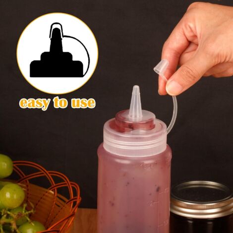 Lot 6 Bouteilles Souples 250 Ml Avec Bouchon Doseur – Idéales Sauces, Ketchup, Peinture, Pâtisserie