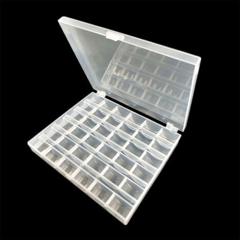 Boîte De Rangement Transparente 42 Compartiments Pour Bobines De Fil à Coudre - PP, Organiseur Petit Matériel - 8