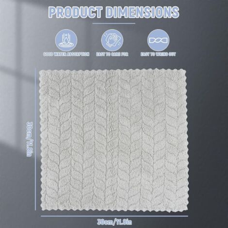 Giwawa Lot De 2 Torchons De Cuisine à Séchage Rapide Motif Nain De Noël Doux Et Absorbant Noir