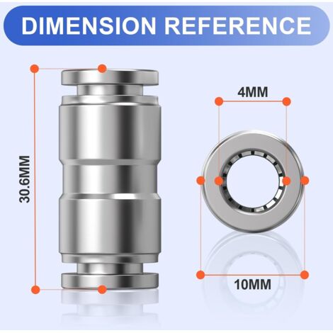 Raccord Pneumatique Inox V2A 1/2" Pour Tuyau 6 à 16 Mm - Robuste Et Fiable