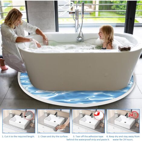 Barre de seuil de douche autocollante - Pour séparation humide et sèche - Pour salle de bain et cuisine - Gris - 200 cm Barre de seuil de douche autocollante - Pour séparation humide et sèche - Pour salle de bain et cuisine - Gris - 200 cm