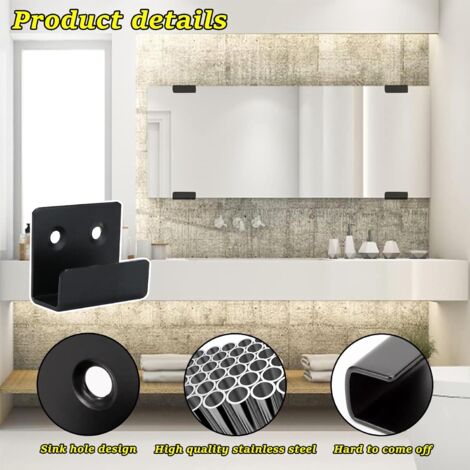 Begpoee 8 Crochets Muraux Robustes Acier Inoxydable Noir - Charge 40kg, Pour Salle De Bain Cuisine Garage