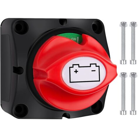 2 Pièces Coupe Circuit Batterie 12V 24V Cosse Batterie Voiture Deconnexion Isolateur De Commutateur Borne Avec Bouton Noir Pour Voiture Camion Bateau 92305080