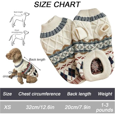 UOSIA Pull Pour Petit Chien - Pull Pour Chiot Par Temps Froid - Tricot Chaud Pour L'hiver