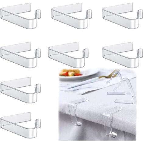 Pince Nappe Table, 8 Pièces Pince Pour Nappe de Table, Transparent Pince Table Nappe, Attache Nappe de Table Exterieur Convient aux Réunions de Famille aux Réunions Scolaires (1/5)