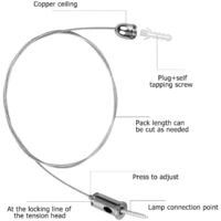 4 Pièces Kit De Suspension Plafond 15mm X 2m Cable Acier Kit