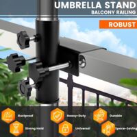 Lot De 2 Socles Parasol Fixation Murale Balcon - Supports Amovibles Et Pliable