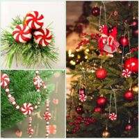Lot De 2 Cannes à Bonbons Vintage Yard Art Motif Bois - Décoration De Noël DIY