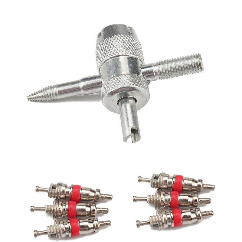 Kit De Réparation Valves De Pneus - 30 Obus + 2 Démonte-vannes + Outil 4-en-1 (33 Pièces) - 4