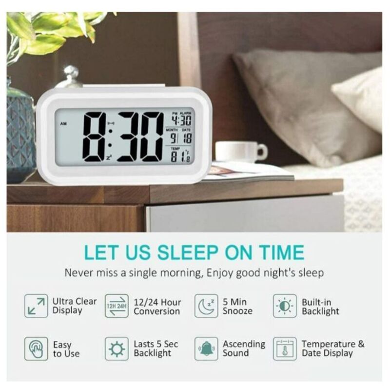 Horloge Numérique Avec Capteur De Température 37x17cm Grande Horloge M – FR