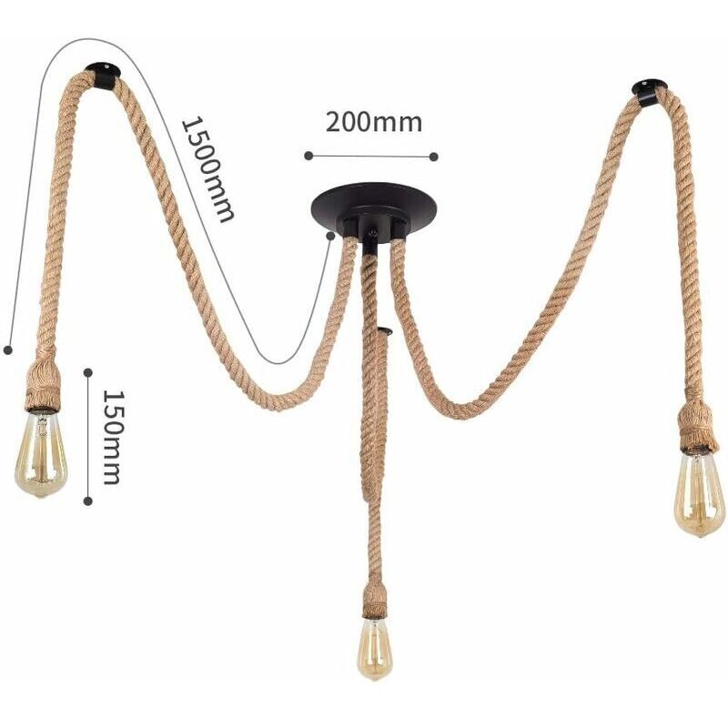 Porte Lampe Suspension Vintage Base De Lampe E27 Lampe En Corde De