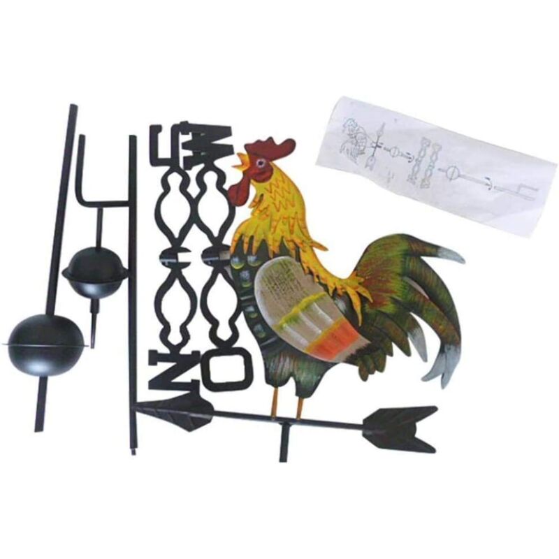Girouette Décorative Coq Métal - Indicateur Vent Pour Jardin Extérieur