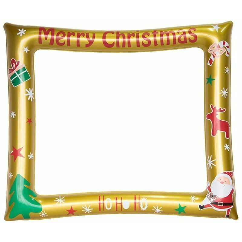 Gonflable Cadre Photo Selfie Accessoire Avec 30 Pièces Colorés Accessoires Photobooth, Noir Doré Cadre Photocall Gonflable, Kit Decoration Accessoire Anniversaire, Fêtes Décorations 65 X 78 Cm