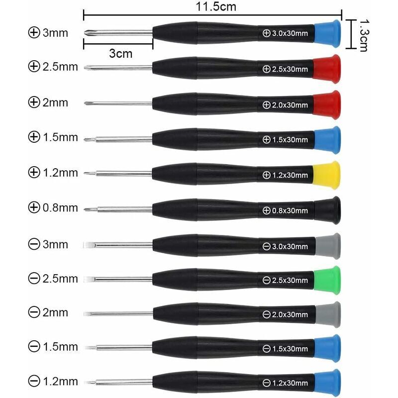 Amentalove 19PCS Tournevis De Précision Mini Tournevis Lunettes Opticien Kit Outil Montre Avec 2 Pince à Épiler Ouvre Boitier Montre Pour Réparation Montre, Lunettes, Téléphone Portable