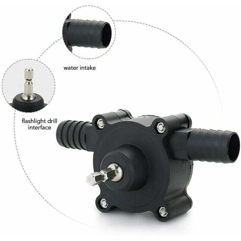 Pompe à Main Pour Perceuse Électrique - Pompe Auto-Amorçante Pour Eau, Huile, Liquides (Transfert, Drainage) - 14