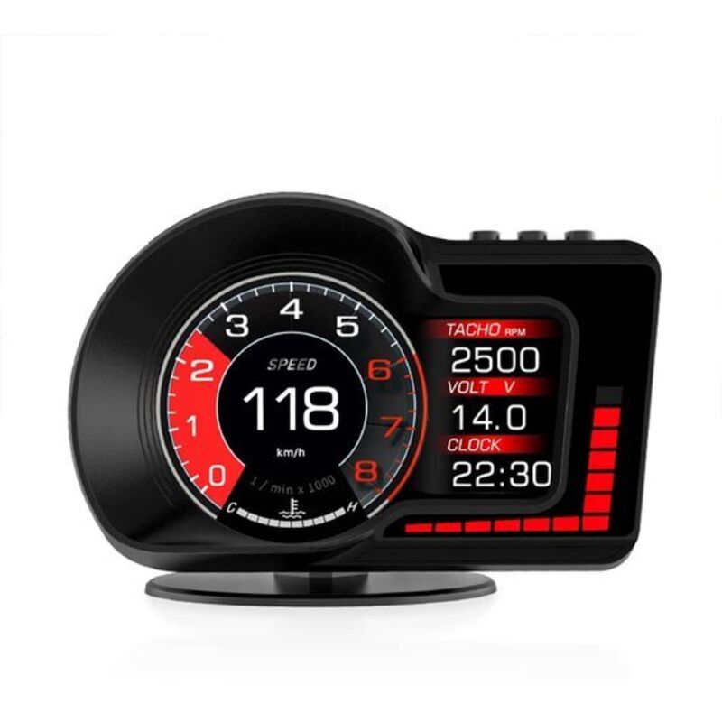 Affichage Tête Haute HUD Solaire Sans Fil GPS – Compteur Vitesse Numérique, Alarme Fatigue, Température, Batterie Longue Durée