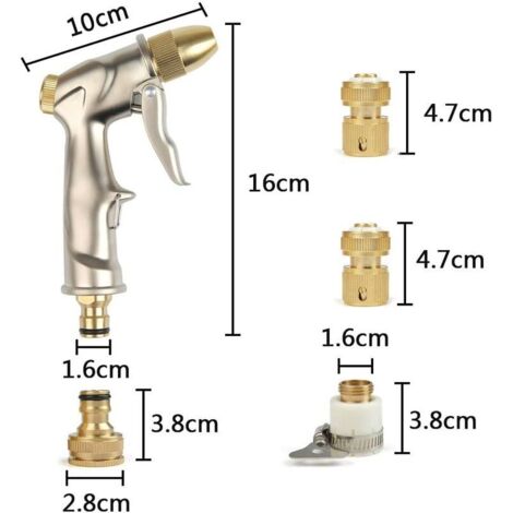 Pistolet D'arrosage Pour Tuyau D'arrosage, Pistolet D'arrosage En Métal
